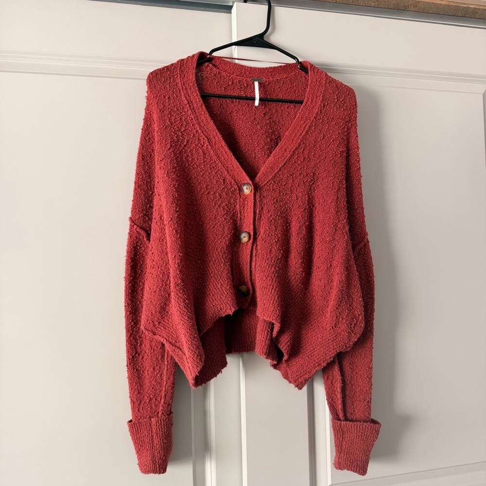 Rust Orange Free People Cardigan